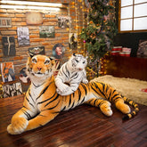 Peluche de tigre gigante de simulación auténtica de 170 cm, tamaño completo, Rey de la jungla, muñeco de peluche, regalo de Navidad para niños
